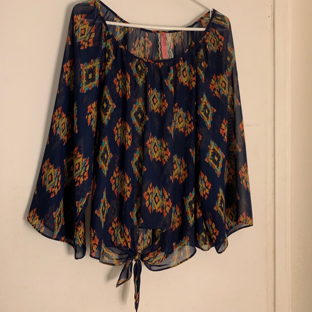 Cinnamon Girl Sheer Top Size S